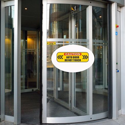 Automatic Door Stickers 4pc Vehicle Sliding Van Door Window Sticker 4.8 x 1.6 inch Self Adhesive Do Not Touch Sign Automatic Open Sign Automatic Sliding Doors Sticker in Saudi Arabia