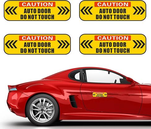 Automatic Door Stickers 4pc Vehicle Sliding Van Door Window Sticker 4.8 x 1.6 inch Self Adhesive Do Not Touch Sign Automatic Open Sign Automatic Sliding Doors Sticker in Saudi Arabia