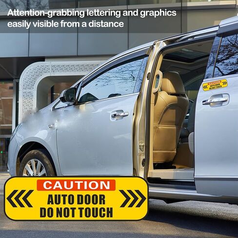 Automatic Door Stickers 4pc Vehicle Sliding Van Door Window Sticker 4.8 x 1.6 inch Self Adhesive Do Not Touch Sign Automatic Open Sign Automatic Sliding Doors Sticker in Saudi Arabia