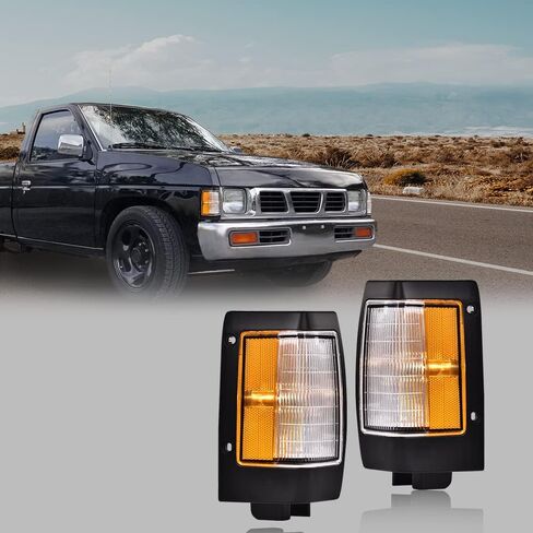 PIT66 Side Marker Turn Signal Parking Light, Compatible with Nissan D21 1990 1991 1992 1993 1994 1995 1996 1997 Pickup Black Left Driver And Right Passenger Side in Saudi Arabia
