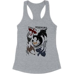 Dragon Tails Tank Top Fitted Racerback Women's in Saudi Arabia