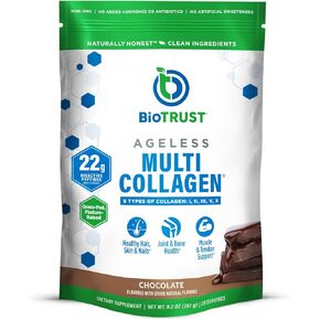 مسحوق الببتيدات الكولاجينية المتعددة من بيوترست - 5 أنواع (الأول والثاني والثالث والخامس والعاشر) - مسحوق الكولاجين غير المنكه للنساء والرجال - بروتين متحلل - لحوم البقر التي تتغذى على العشب، والأسماك، والدجاج، وغشاء قشر البيض in Kuwait