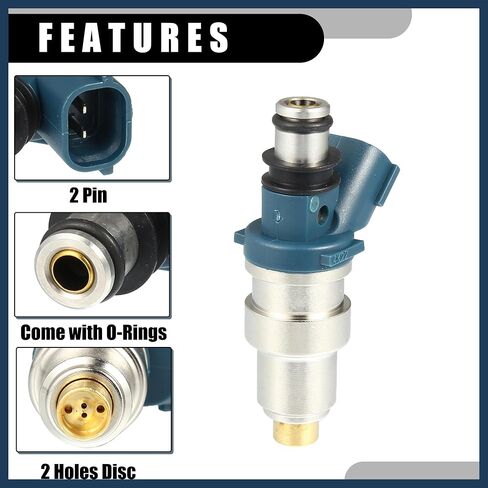 Fuel Injector, for Toyota Tacoma 1995-1999 2.4L Metal Silver Tone, 4pcs in Saudi Arabia