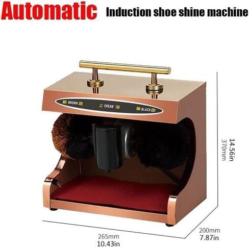 Shoe Polisher Fully Automatic, Hotel Commercial Automatic Shoe-Shining Machine，Electric Shoe Cleaner for Dust Removal Polishing with Double Combination Brush,Leather Shoe Cleaning Kit(Full Wood Grain) in Saudi Arabia
