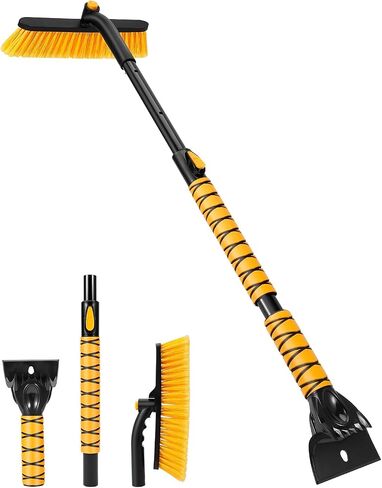 2 Pack 27" Car Snow Brush and Ice Scraper, Detachable Scratch Free Ice Scraper with Ergonomic Foam Grip, Winter Snow Removal Tool for Car Windshield in Saudi Arabia