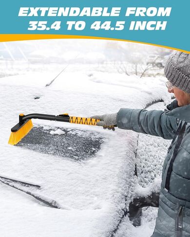 2 Pack 27" Car Snow Brush and Ice Scraper, Detachable Scratch Free Ice Scraper with Ergonomic Foam Grip, Winter Snow Removal Tool for Car Windshield in Saudi Arabia
