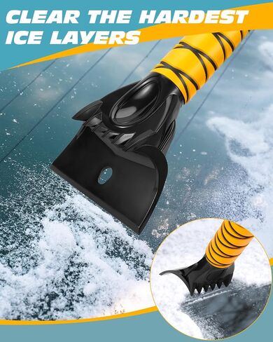 2 Pack 27" Car Snow Brush and Ice Scraper, Detachable Scratch Free Ice Scraper with Ergonomic Foam Grip, Winter Snow Removal Tool for Car Windshield in Saudi Arabia