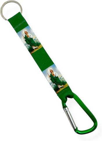 St Jude Green Wrislet Aluminum Carabiner D Ring Keychain Gift Collectible Accessory Catholic San Judas Tadeo Llavero in Saudi Arabia