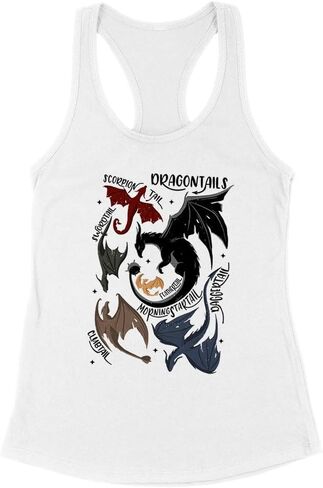 Dragon Tails Tank Top Fitted Racerback Women's in Saudi Arabia