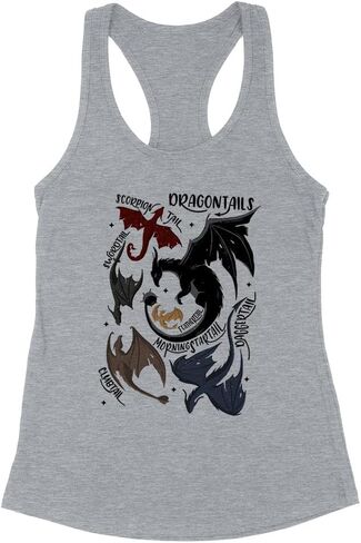 Dragon Tails Tank Top Fitted Racerback Women's in Saudi Arabia