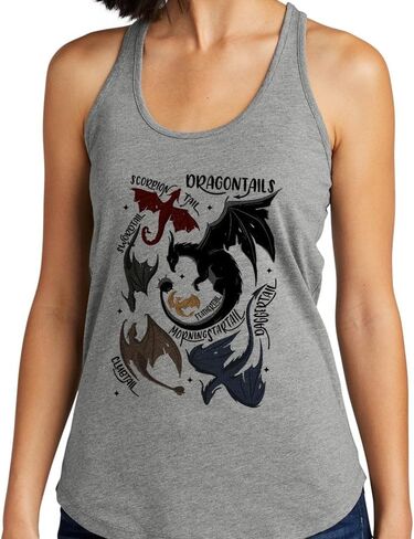 Dragon Tails Tank Top Fitted Racerback Women's in Saudi Arabia