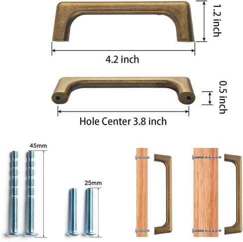 12 PCS Antique Brass Arch Cabinet Pulls Aluminum Alloy Drawer Handle Vintage Black Handles Retro Dresser Handles Hardware(7789RB-320MM) in Saudi Arabia