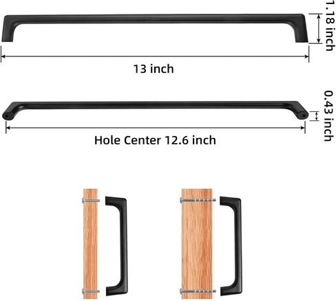 12 PCS Antique Brass Arch Cabinet Pulls Aluminum Alloy Drawer Handle Vintage Black Handles Retro Dresser Handles Hardware(7789RB-320MM) in Saudi Arabia