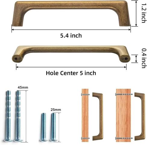 12 PCS Antique Brass Arch Cabinet Pulls Aluminum Alloy Drawer Handle Vintage Black Handles Retro Dresser Handles Hardware(7789RB-320MM) in Saudi Arabia