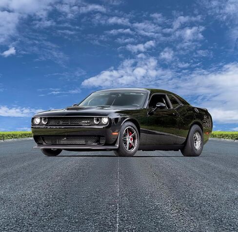 IKON MOTORSPORTS, Front Bumper Lip Compatible With 2015-2023 Dodge Challenger Hellcat Models, Hellcat Style Textured Black PP in Saudi Arabia