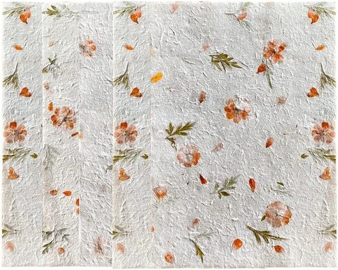 Handmade Thick Natural Flowers Mulberry Paper Large Sheets 20x14 Inches Scrapbook Craft Card DIY Craft, Bouquets, Scrapbooks, Decorations, Wedding Gifts. (Starburst Flowers/Butterfly Pea Flowers) in Kuwait