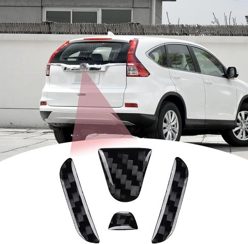 Compatible with Car Rear Tailgate Emblem Logo Trim Accessories Carbon Fiber Emblem Badge Decal Cover Sticker for Honda CRV 2012-2017,Red in Saudi Arabia