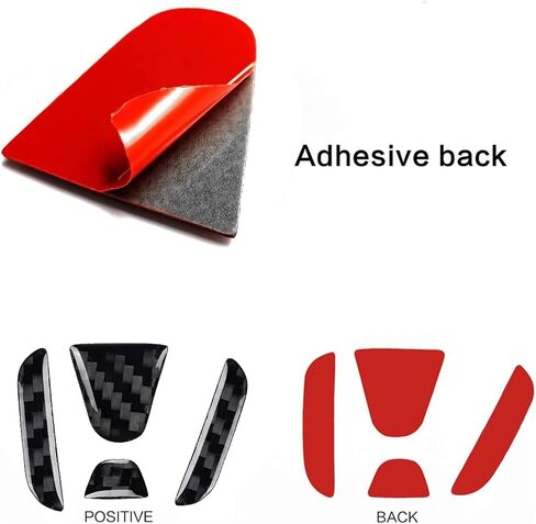 Compatible with Car Rear Tailgate Emblem Logo Trim Accessories Carbon Fiber Emblem Badge Decal Cover Sticker for Honda CRV 2012-2017,Red in Saudi Arabia