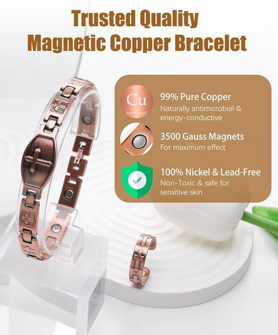 Copper Bracelets & Rings for Women, Copper Magnetic Bracelet for Women in Saudi Arabia