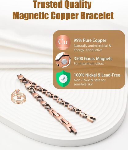 Copper Bracelets & Rings for Women, Copper Magnetic Bracelet for Women in Saudi Arabia