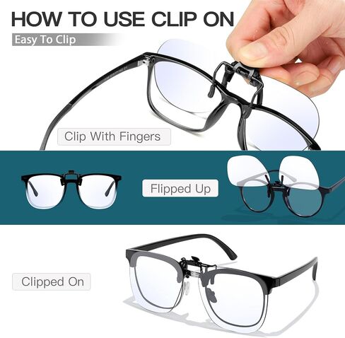 نظارات VIEWBETTER ذات مشبك على الضوء الأزرق لحجب الضوء للعيون والإجهاد والحساسة للضوء، عدسات صفراء بدون إطار BL103Y in Kuwait