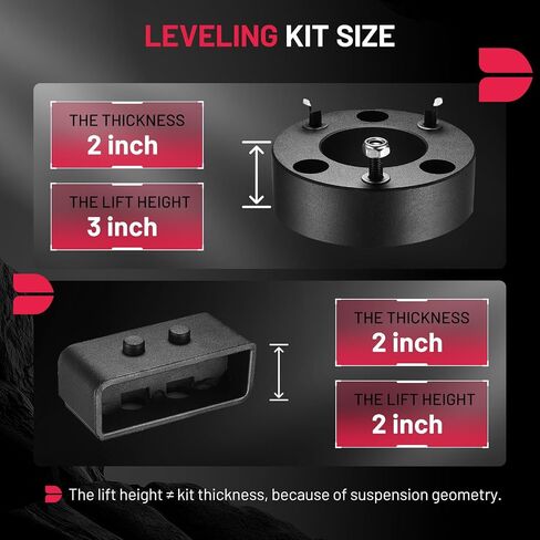 BDFHYK 3" Front and 2" Rear Leveling Lift Kit, Compatible with 2004-2022 F150 2WD 4WD, 6061-T6 Aluminum Billet Strut Spacers Leveling Kit for F-150 in Saudi Arabia