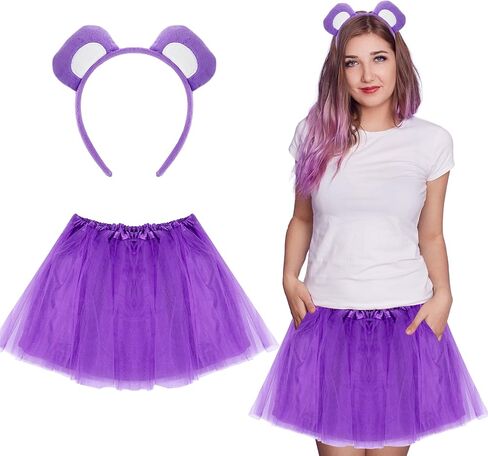 Halloween Bear Costume Accessories Bear Ear Headband and Tutu Skirt Set for Halloween Cosplay Party Dress Up in Saudi Arabia