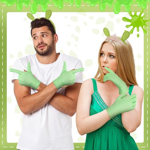 Mepase 5 Pcs Halloween Green Ogre Cosplay for Adults with Monster Ears Gloves Crown for Halloween Movie Couple Costume Party in Saudi Arabia
