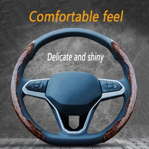 Segmented Steering Wheel Protector for Mercedes Benz SL R231 R230 2011-2020, Wood Grain Non-Skid Steering Wheel Cover Comfortable Feel,Yellow-Three-Stage in Saudi Arabia