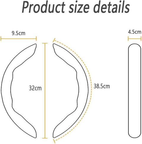 Segmented Steering Wheel Protector for Mercedes Benz SL R231 R230 2011-2020, Wood Grain Non-Skid Steering Wheel Cover Comfortable Feel,Yellow-Three-Stage in Saudi Arabia