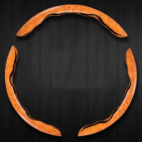 Segmented Steering Wheel Protector for Mercedes Benz SL R231 R230 2011-2020, Wood Grain Non-Skid Steering Wheel Cover Comfortable Feel,Yellow-Three-Stage in Saudi Arabia