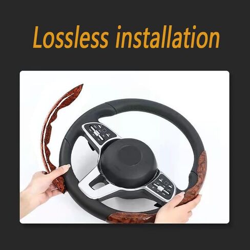 واقي عجلة القيادة المقسم لسيارة Mercedes Benz SL R231 R230 2011-2020، غطاء عجلة القيادة غير قابل للانزلاق من الخشب الحبيبي، ملمس مريح، أصفر على ثلاث مراحل in Saudi Arabia