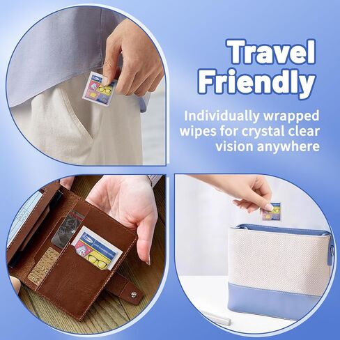 400 قطعة من مناديل تنظيف النظارات، مناديل تنظيف العدسات المبللة مسبقًا، شاشات الكمبيوتر وأجهزة الكمبيوتر المحمولة، الهواتف الذكية، العدسات البصرية، النظارات الواقية، وشاشة الساعة l سريعة الجفاف وخالية من الخدوش in Kuwait