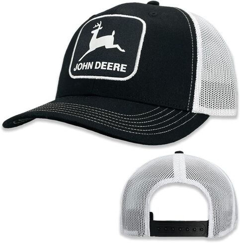 John Deere Black Moline 112 Fit Cap White Mesh Vintage Logo Hat in Saudi Arabia