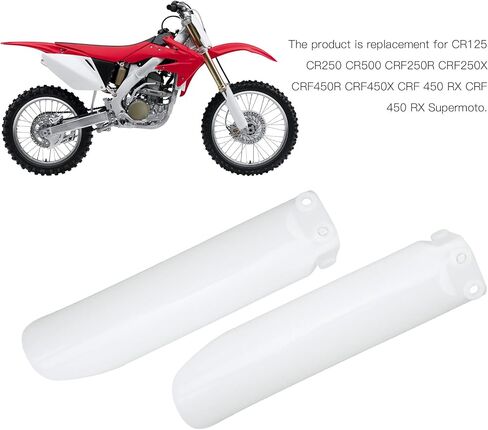 Front Shock Covers, Motocycle Fork Guard Protector White Front Shock Guard Cover Replacement for CR125 CR250 CE500 CRF450 CRF 250 in Saudi Arabia