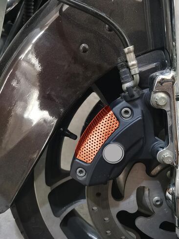Motorcycle 1 Pair Red Front Caliper Brake Screen Inserted Covers Caliper Guards for Harley Touring, Road King, Electra Street Glide FLHT, FLHX & V-Road Models 2006-2023 in Saudi Arabia