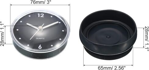Waterproof Bathroom Clock, Battery Operated Silent Mini Wall Clocks with Black Suction Cup for Shower Kitchen Home Decoration, Black in Saudi Arabia