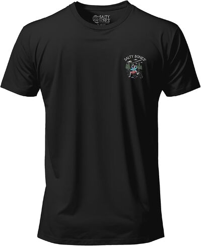 تي شيرت Salty Bones Zipline برسومات المغامرة الخارجية، 100% قطن مغزول حلقيًا، مقاس كلاسيكي، مطبوع في الولايات المتحدة الأمريكية in Kuwait