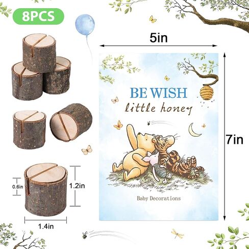 8Pcs Winnie Baby Shower Centerpieces Wooden Stands for Kidss Pink Classic Party Table Decorations Double Side Winnie Themed Party Supplies Vintage Winnie party Favors in Saudi Arabia