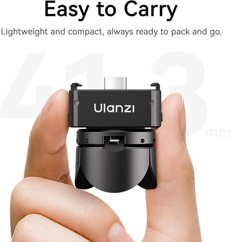 Ulanzi PK-11 Pocket 3 قاعدة محول الشحن لـ DJI Osmo Pocket 3 ، منفذ الوظيفة الكاملة من النوع C مع ثقب المسمار 1/4 ، التوافق: Osmo Pocket 3 ، Black in Saudi Arabia