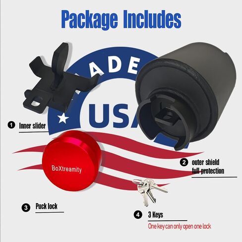 Trailer Lock Fits 2 5/16 Inch Coupler, Upgrade Anti Theft Heavy-Duty Steel Trailer Hitch Locks, Camper Accessories for RV, Trailer, Boat, Pickup,Made in USA. in Saudi Arabia