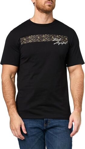 KARL LAGERFELD Men's Crewneck Short Sleeve Graphic Design Relaxed Fit T-Shirt in Saudi Arabia