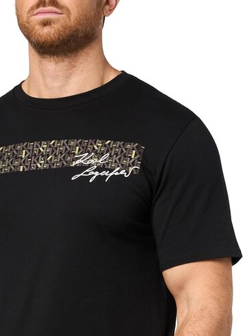 KARL LAGERFELD Men's Crewneck Short Sleeve Graphic Design Relaxed Fit T-Shirt in Saudi Arabia