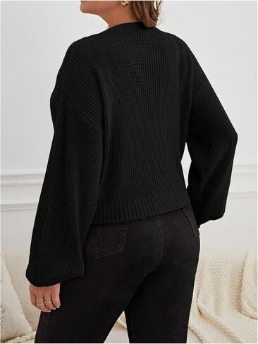 Floerns Women's Plus Size Button Down Cardigan Sweater V Neck Long Sleeve Knitwear in Saudi Arabia