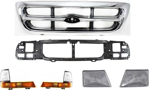 Garage-Pro Grille Assembly KIT Compatible with Ford Ranger 1998-2000 RWD Chrome in Saudi Arabia