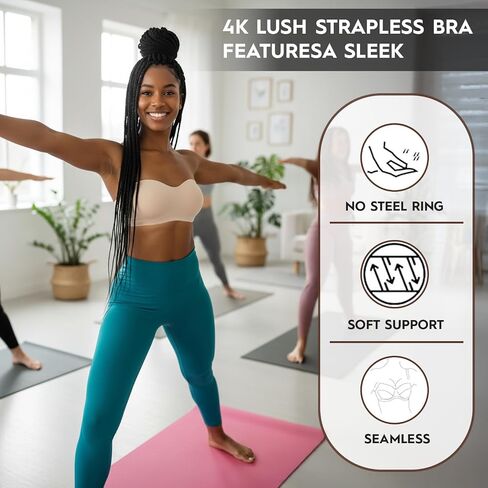 Strapless Bra for Women - Everyday Bras with Wireless Straps, Non-Slip Grip - Comfortable Bras for Women in Saudi Arabia