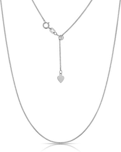 Floreo 14k Yellow Gold or White Gold or Rose Gold 1mm Wheat Adjustable Chain Necklace in Saudi Arabia