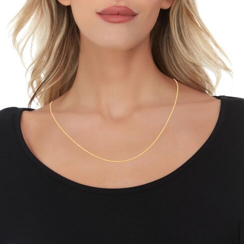 Floreo 14k Yellow Gold or White Gold or Rose Gold 1mm Wheat Adjustable Chain Necklace in Saudi Arabia