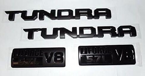 OEM TOYOTA TUNDRA مجموعة شعارات صلبة سوداء اللون مكونة من 4 75471-0C160 (غير متراكبة) بدون 4X4 in Saudi Arabia