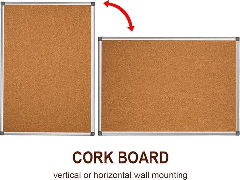 2 حزمة 36 × 24 بوصة لوحة الفلين لوحة الإعلانات لوحة مذكرة لوحة دبوس، لوحات الفلين للجدران لوحة الفلين للمكتب (إطار من الألومنيوم، 24 × 36 بوصة (2 حزمة)) in Kuwait